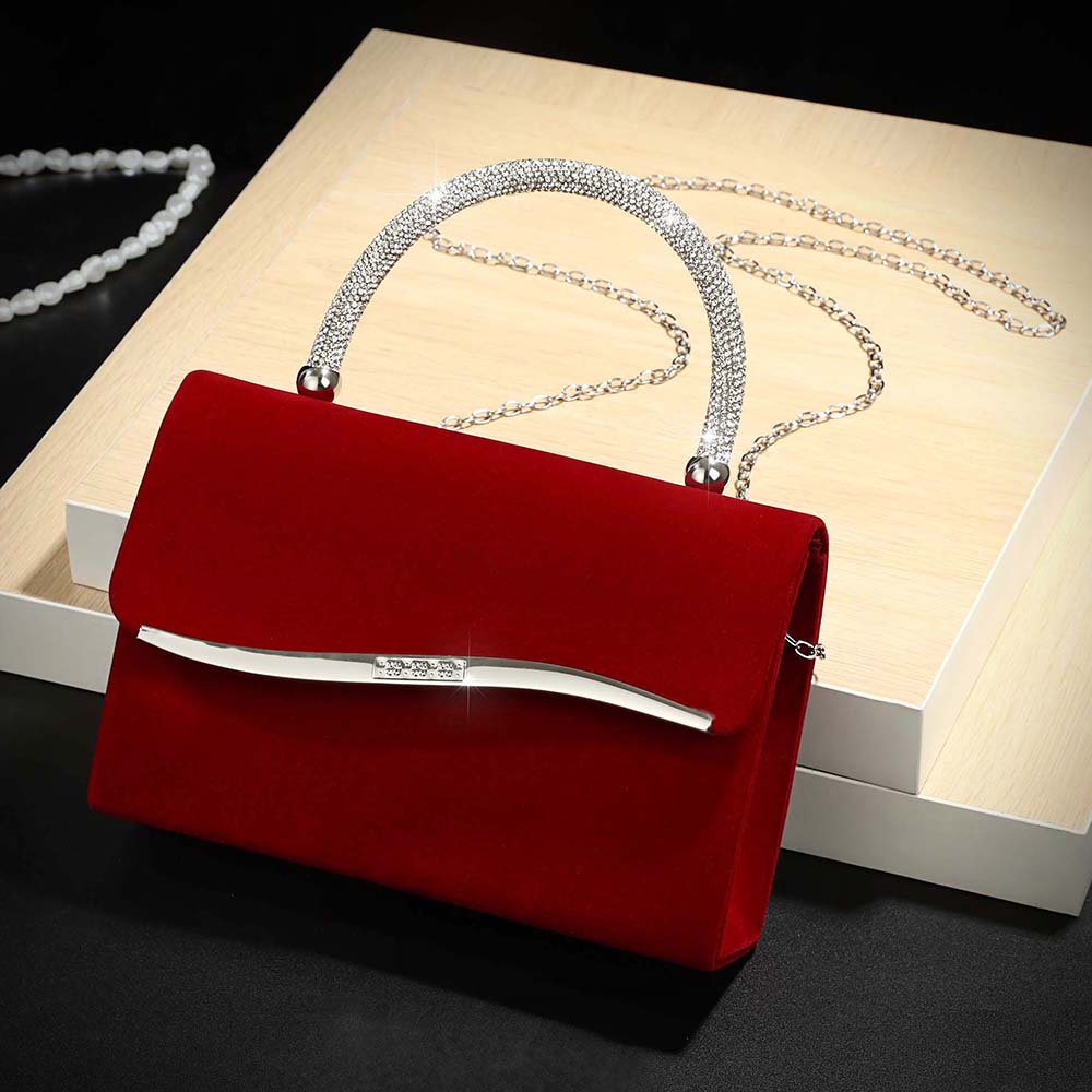 New wine red velvet diamond-en - Women Bags On Sale recension och pris