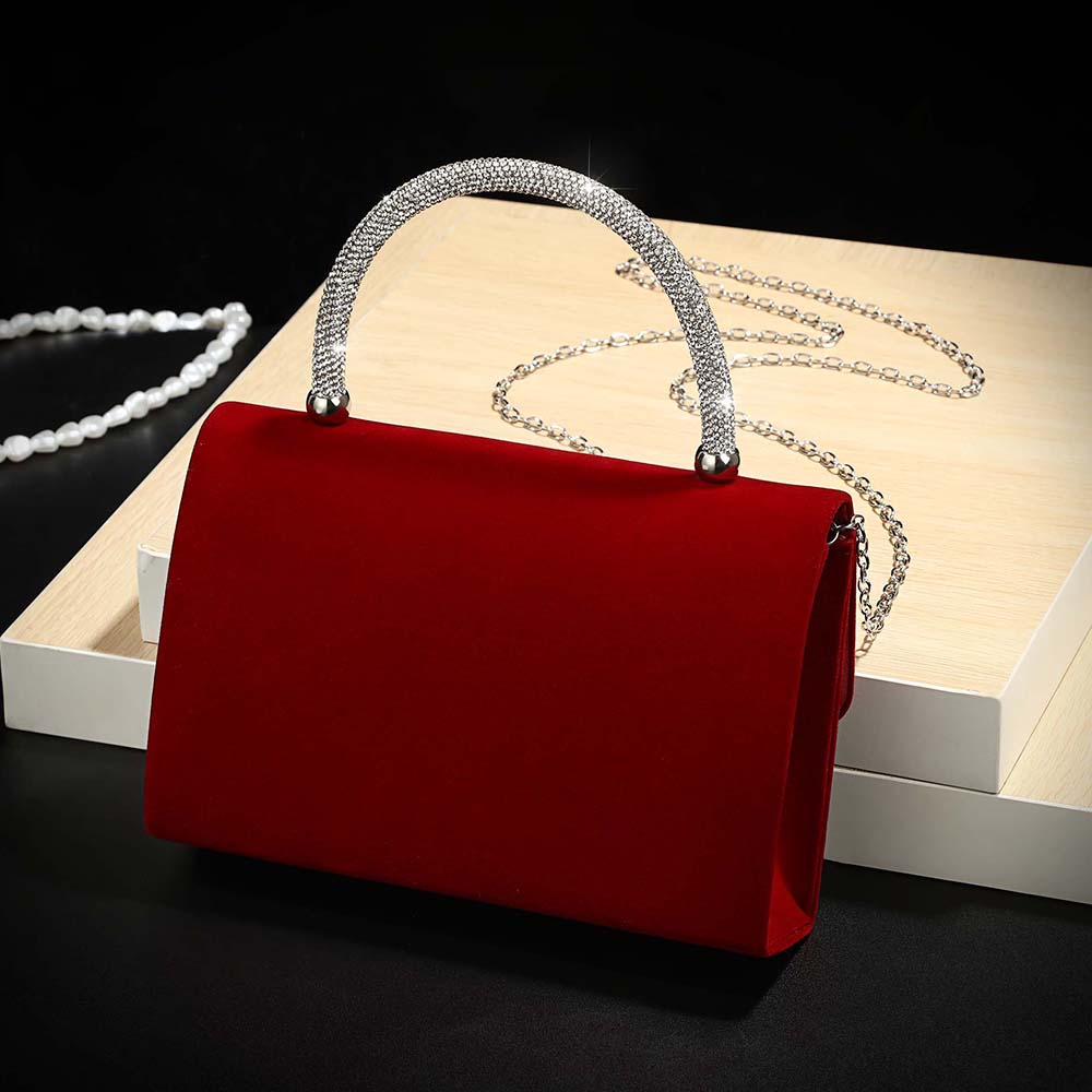 New wine red velvet diamond-en - Women Bags On Sale recension och pris